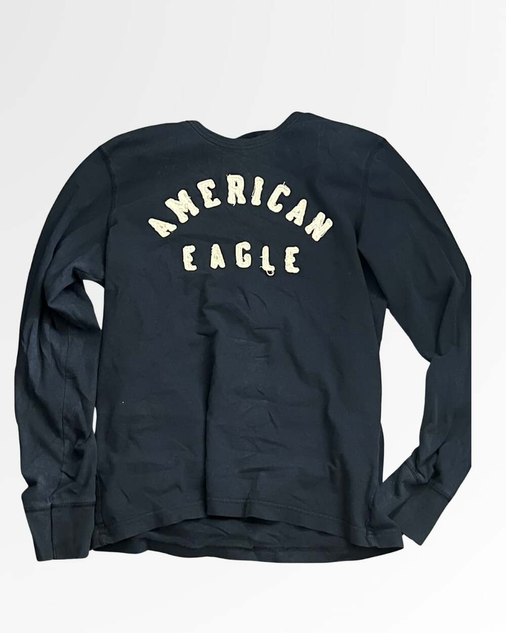 American Eagle Black Long Sleeve Graphic T-Shirt Size M